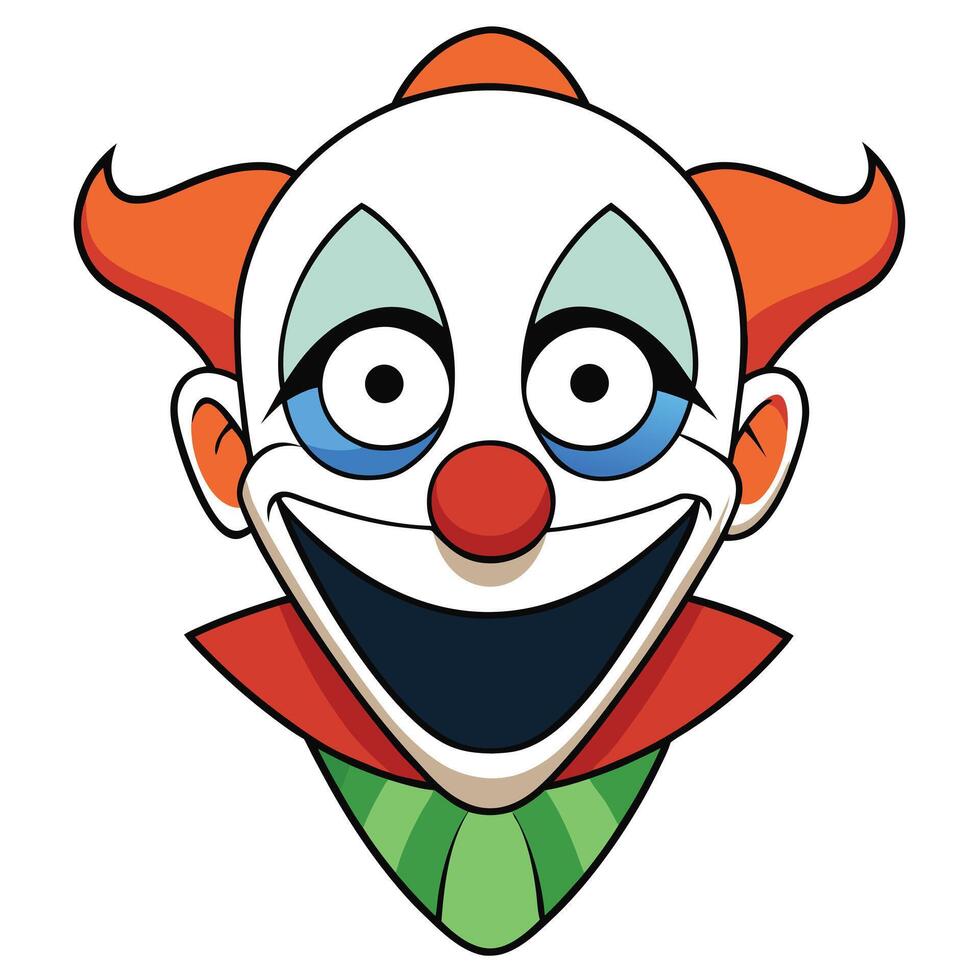 Cartoon clown face with big smile illustration for circus carnival event vector