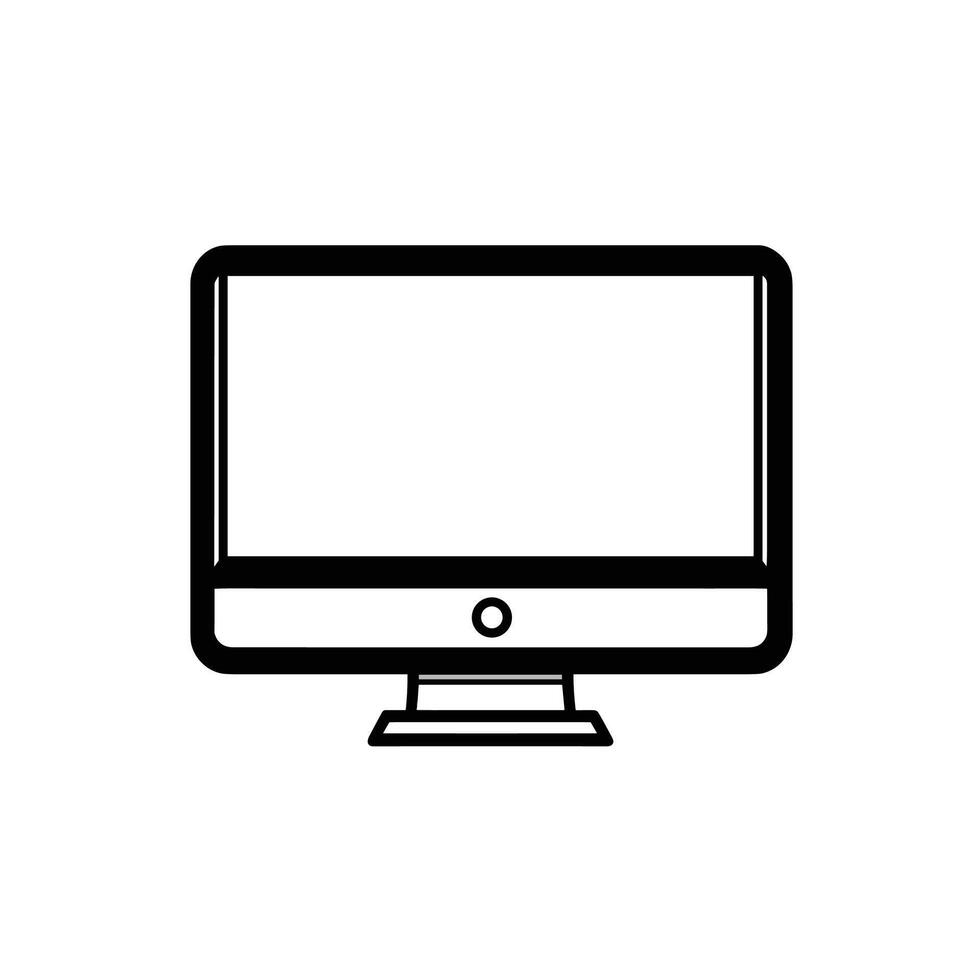 Realistic Monitor Line Art Icon Set with Clean Style vector