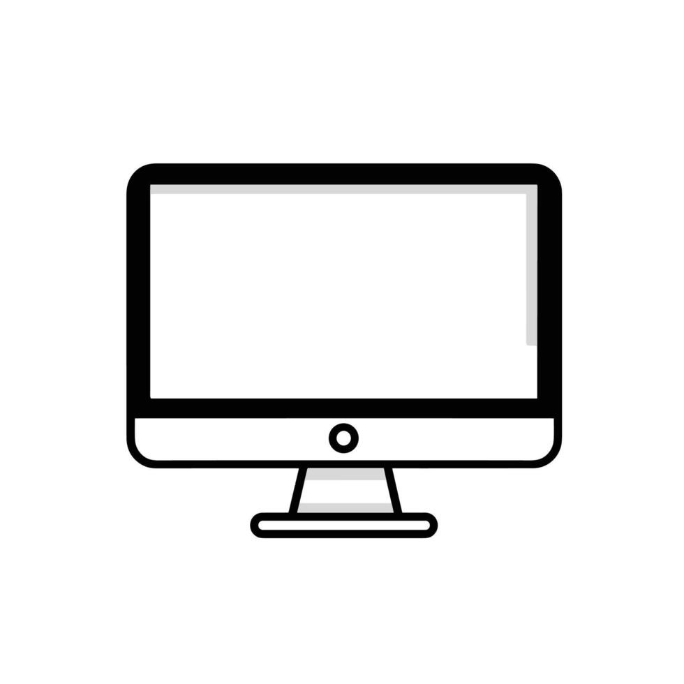 Abstract Monitor Line Art Design Element with Subtle Texture vector