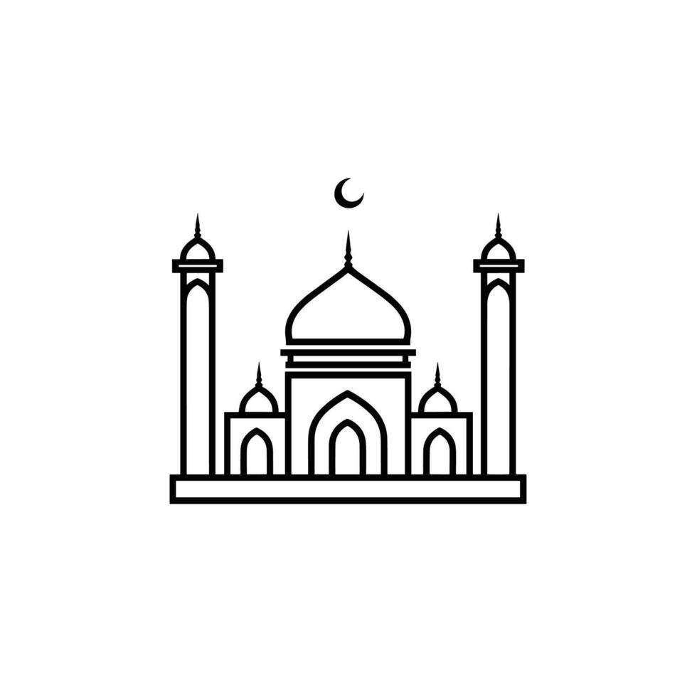 Creative Mosque Icon Line Icon Set with Subtle Texture vector