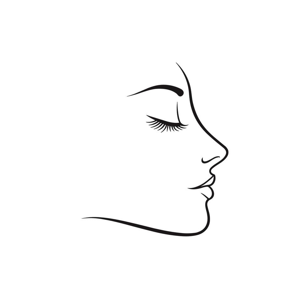 Flat Nose Icon Line Isolated Clipart on White Background vector