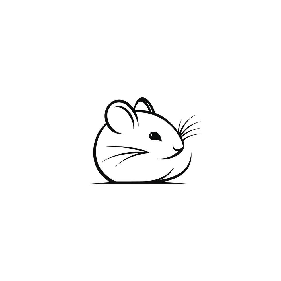 Abstract Rat logogo Line Graphic Template on White Background vector