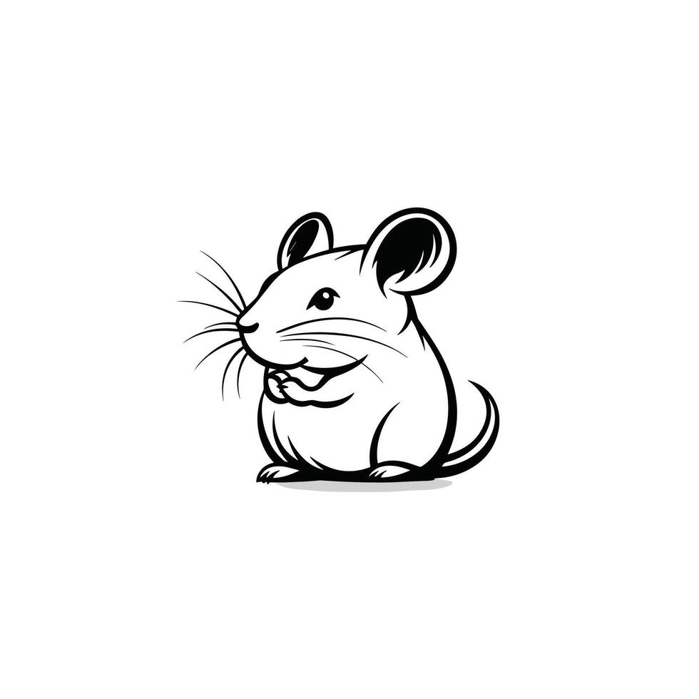 Flat Rat logogo Line Icon Set with Clean Style vector