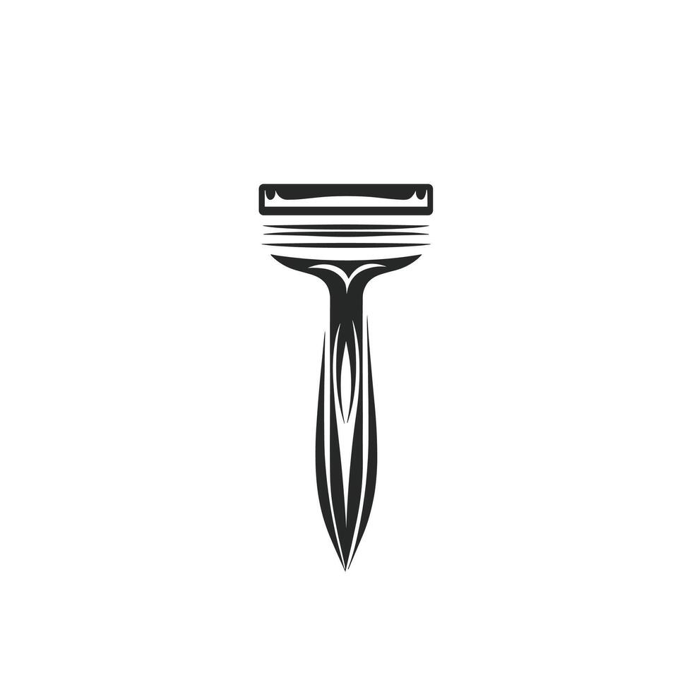 Realistic Razor Blade logogo Illustration on White Background vector
