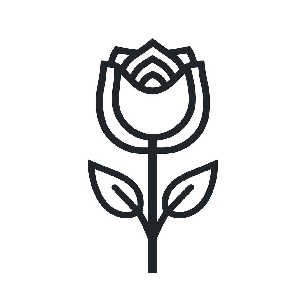 Realistic Rose logogo Line Graphic Template in HD Quality vector