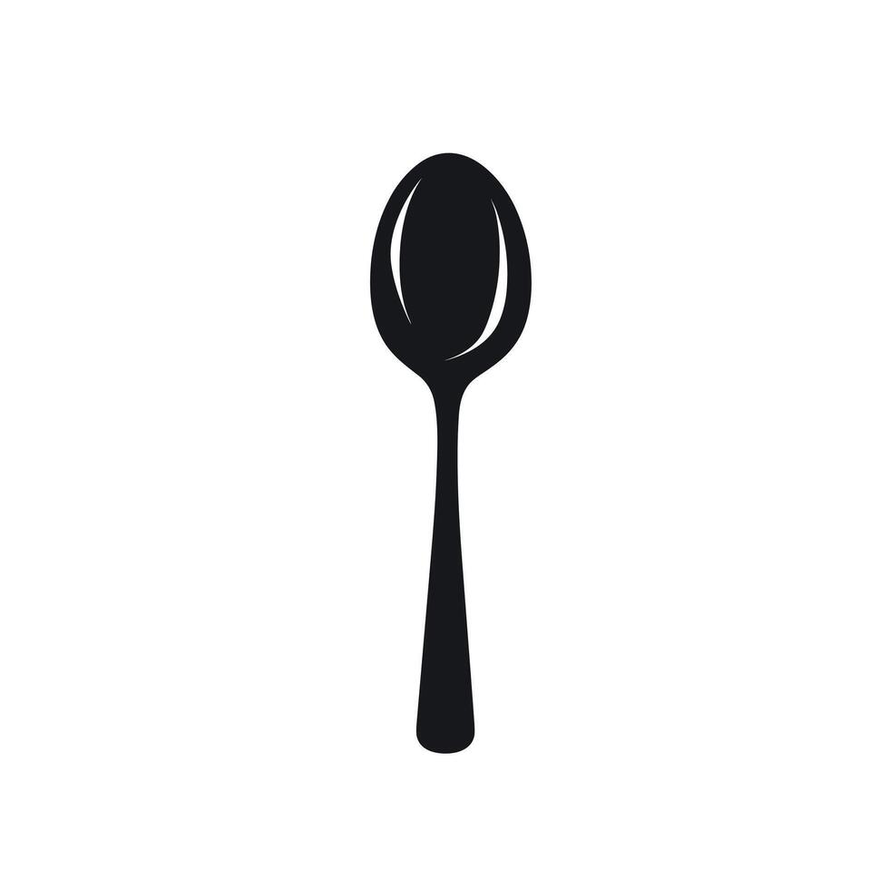 Flat Spoon Line Art Illustration on White Background vector