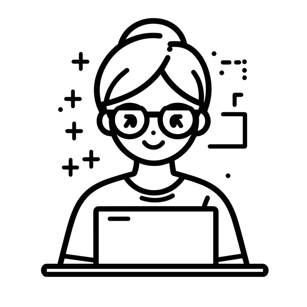 Minimalist Teacher Icon Des Illustration with Subtle Texture vector