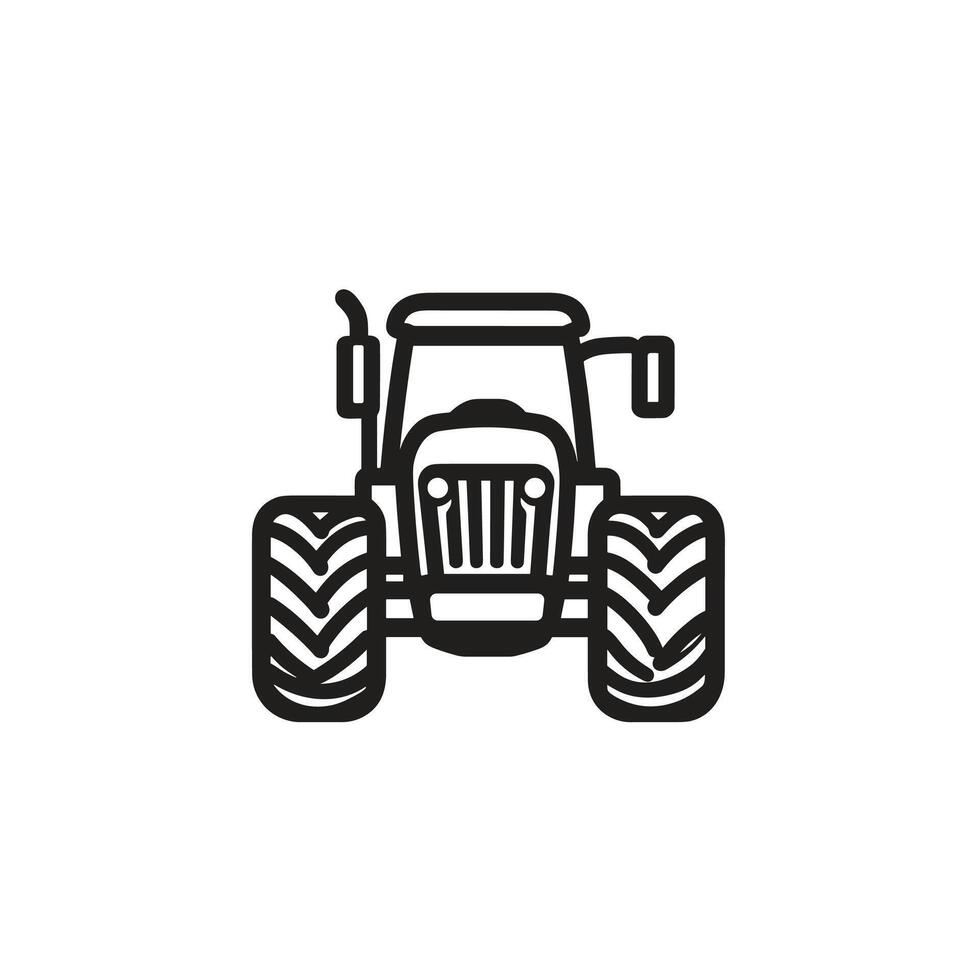 Hand-Drawn Tractor Head logog Design Element for Branding vector