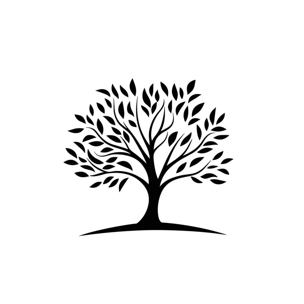 Modern Tree logogo Line Design Element with Clean Style vector