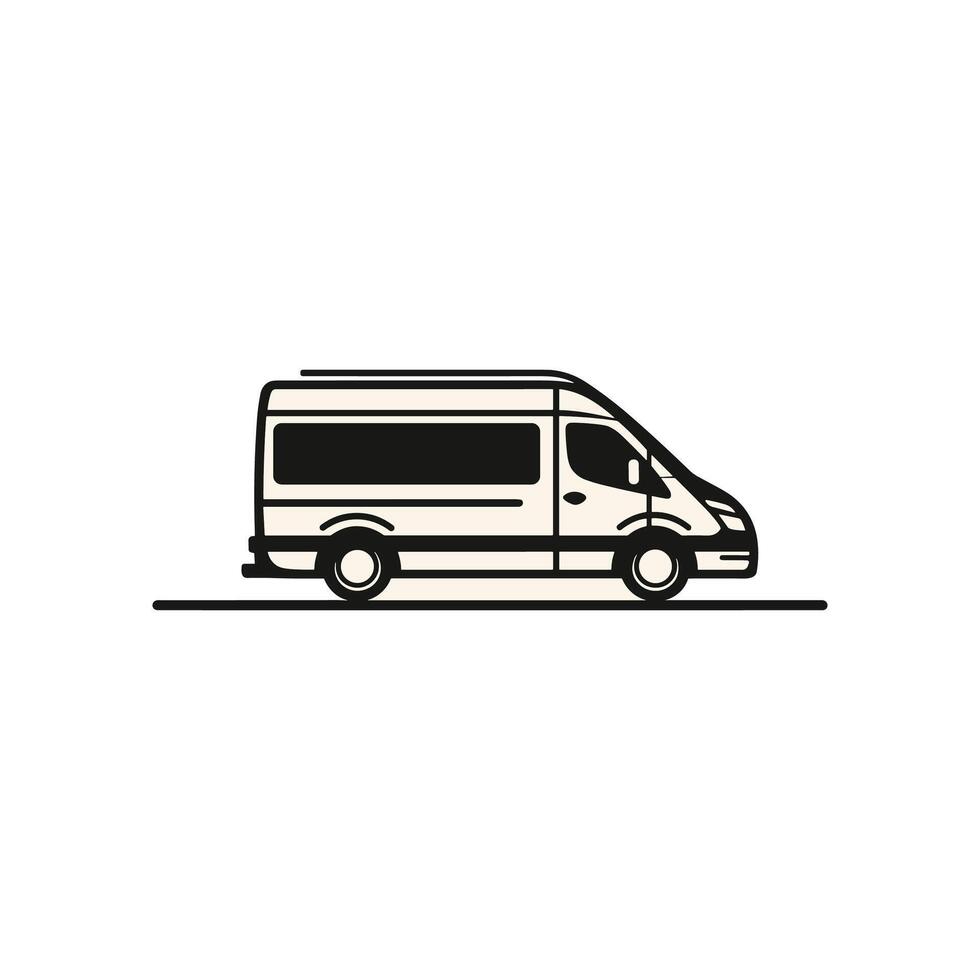 Modern Van logogo Line Design Element with Clean Style vector
