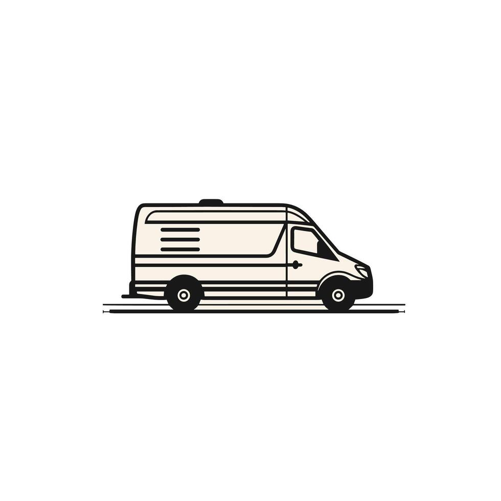 Soft Van logogo Line Isolated Clipart on White Background vector