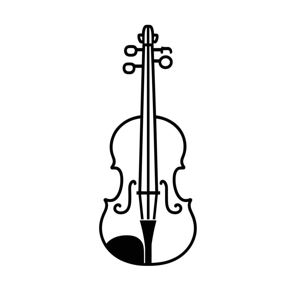 Abstract Violin Icon Line Illustration in HD Quality vector