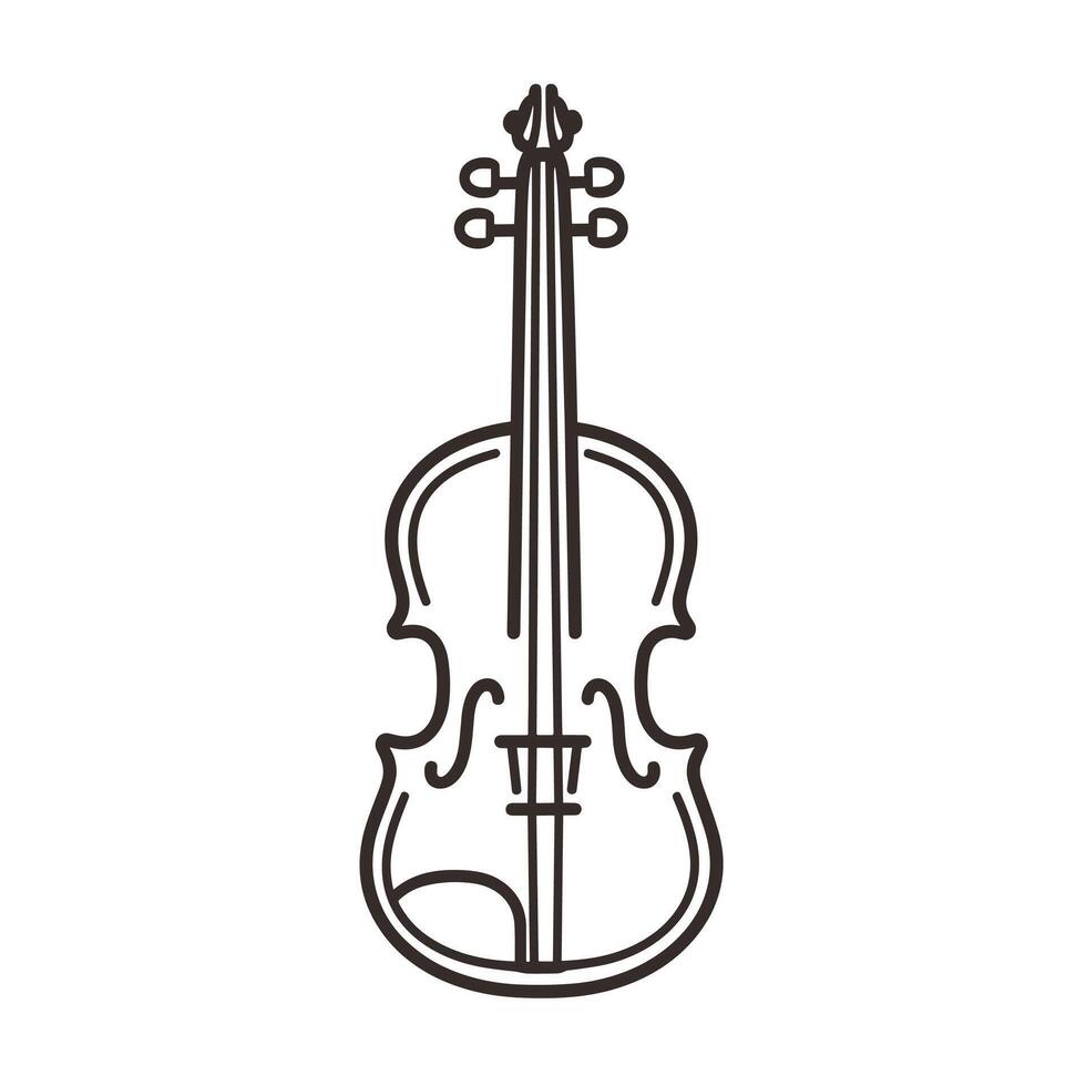 Soft Violin Icon Line Graphic Template with Subtle Texture vector