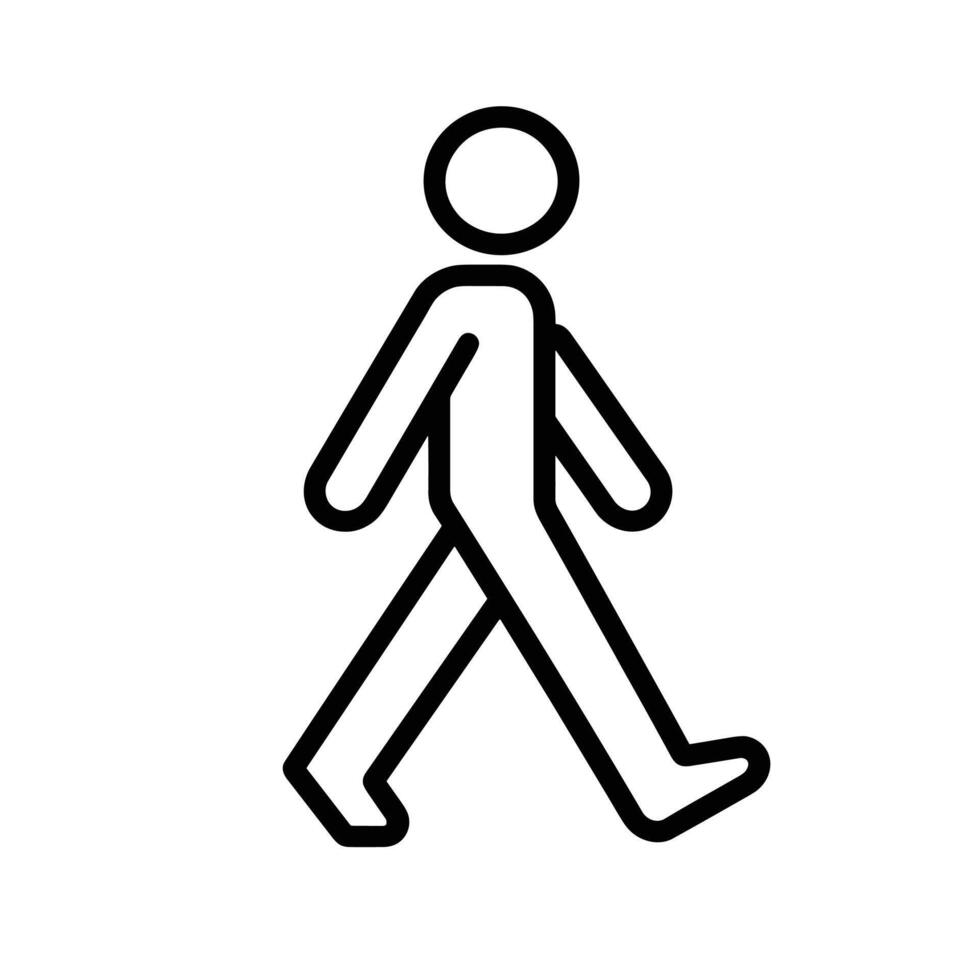 Minimalist Walker Icon Line Graphic Template for Branding vector