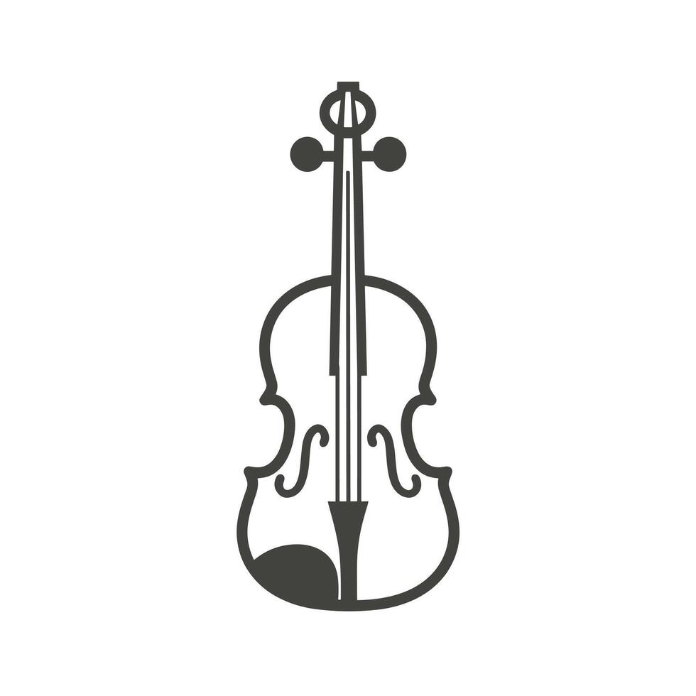 Soft Violin Icon Line Design Element on White Background vector
