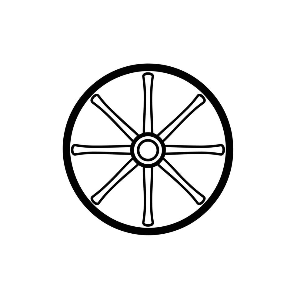 Minimalist Wheel logogo Line Design Element in HD Quality vector