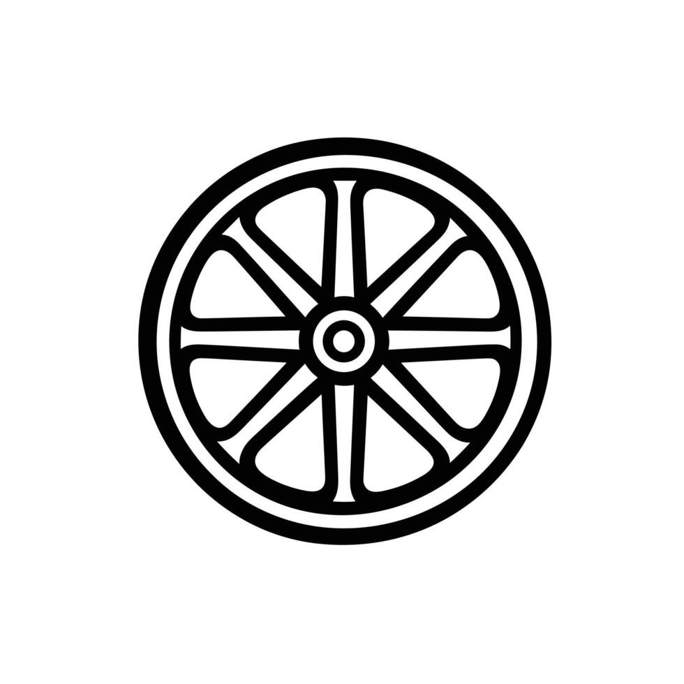 Minimalist Wheel logogo Line Graphic Template with Clean Style vector