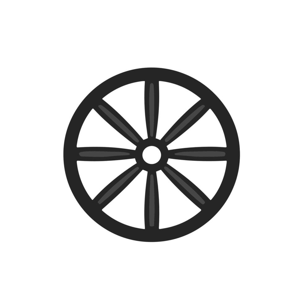 Realistic Wheel logogo Line Graphic Template on White Background vector