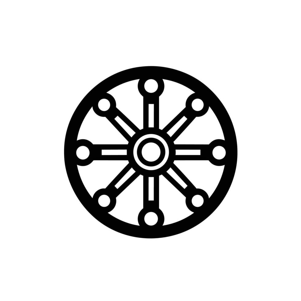 Modern Wheel logogo Line Design Element in HD Quality vector