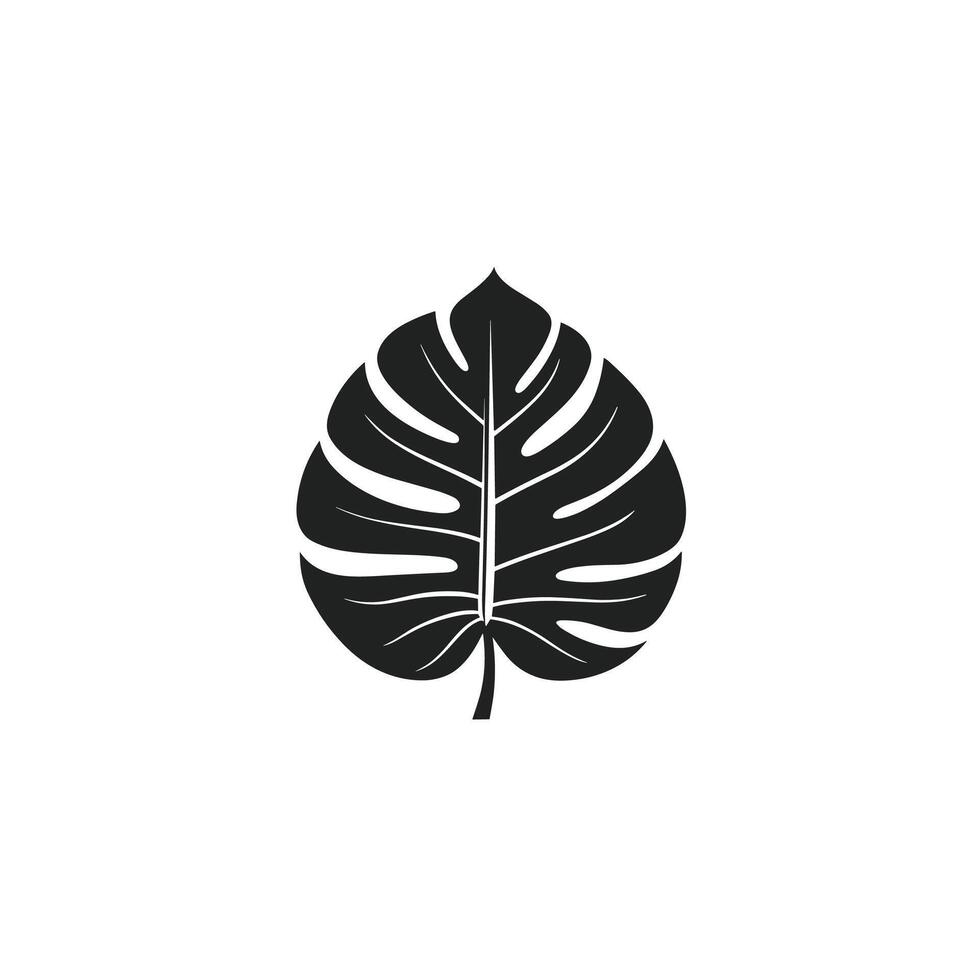 Flat Monstera Leaf logogo Graphic Template in HD Quality vector