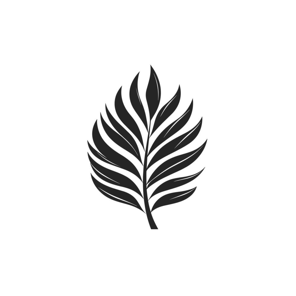 Realistic Palm Leaf logogo Illustration on White Background vector
