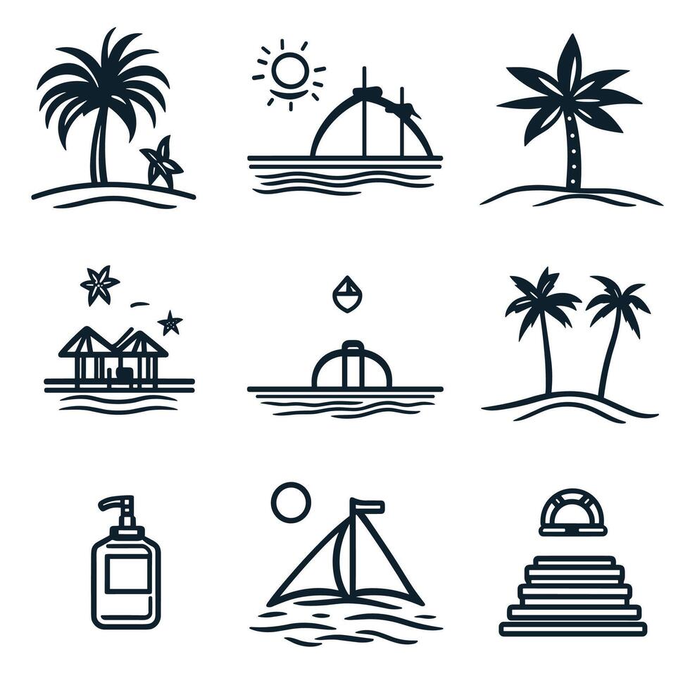 Elegant Of Beach Graphic Template with Subtle Texture vector