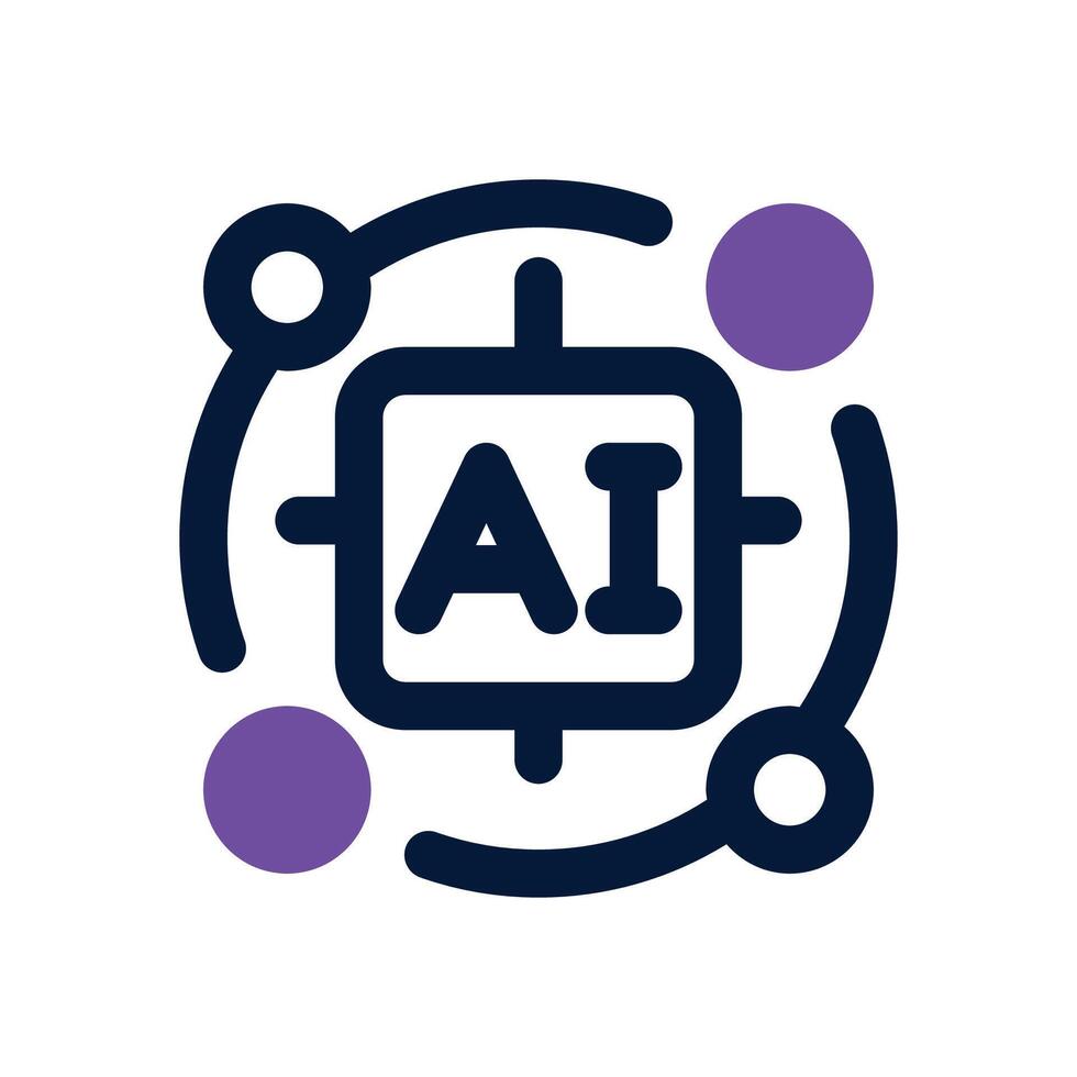 artificial intelligence dual tone icon. Sleek and modern icon for websites and mobile apps. vector