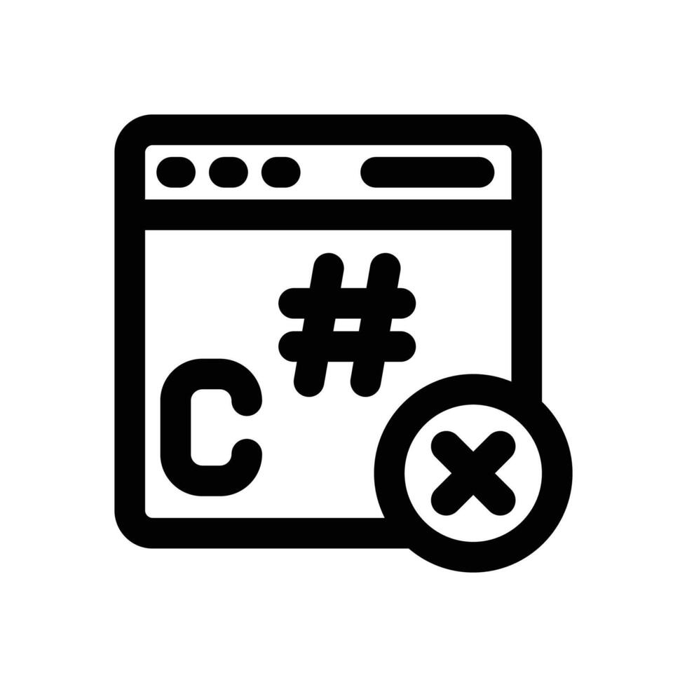 remove program line icon. Clean and minimalist icon for websites and mobile apps. vector