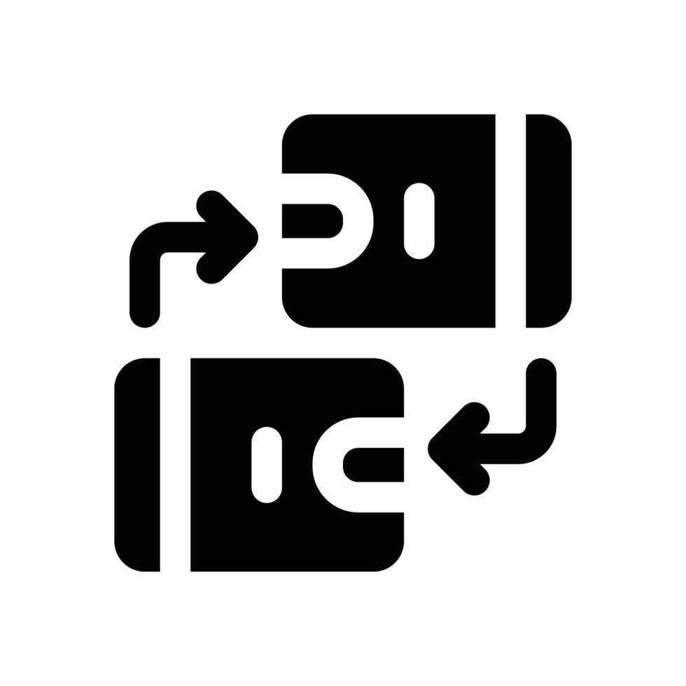 exchange glyph icon. Strong and solid icon for websites and mobile apps. vector