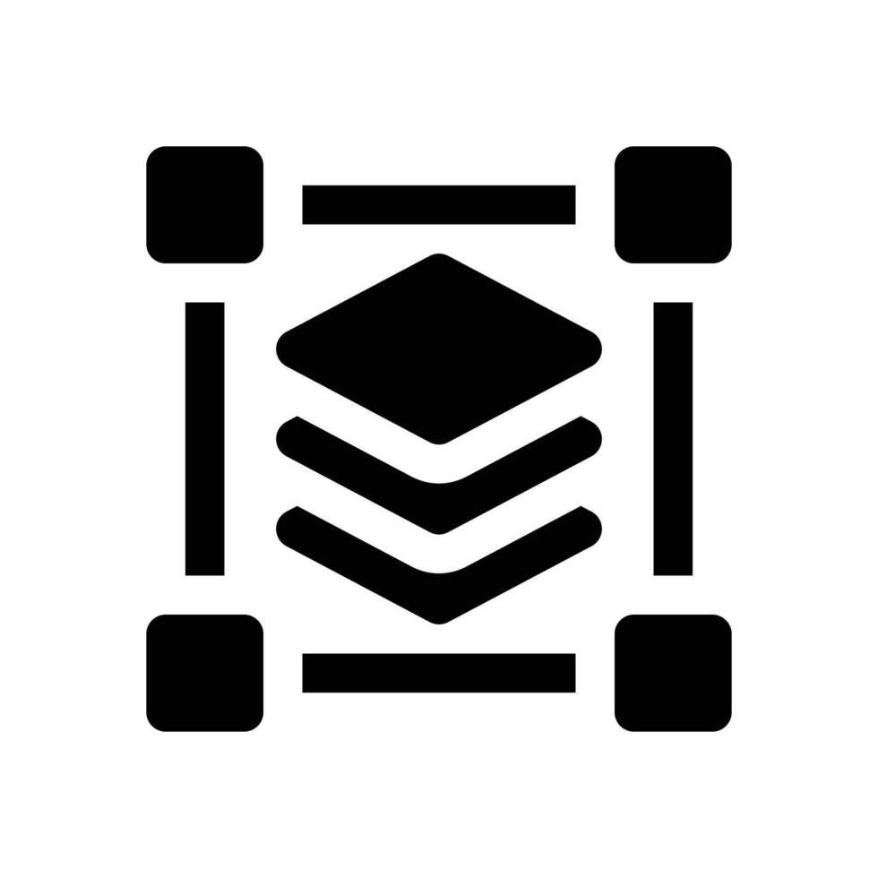 layer glyph icon. Strong and solid icon for websites, mobile interfaces, presentations, and visual branding. High quality and easy to edit. vector