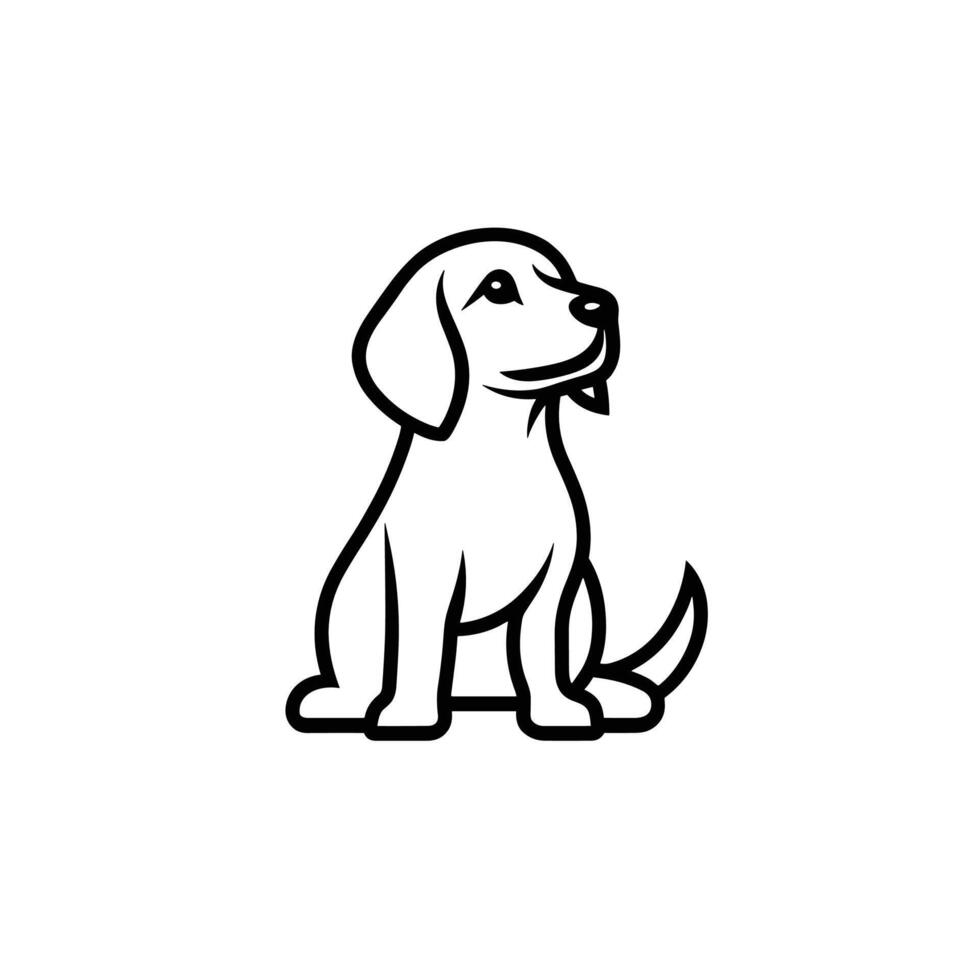 Minimalist Of Beagle Isolated Clipart in HD Quality vector