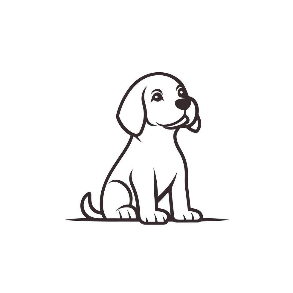 Hand-Drawn Of Beagle Icon Set with Clean Style vector