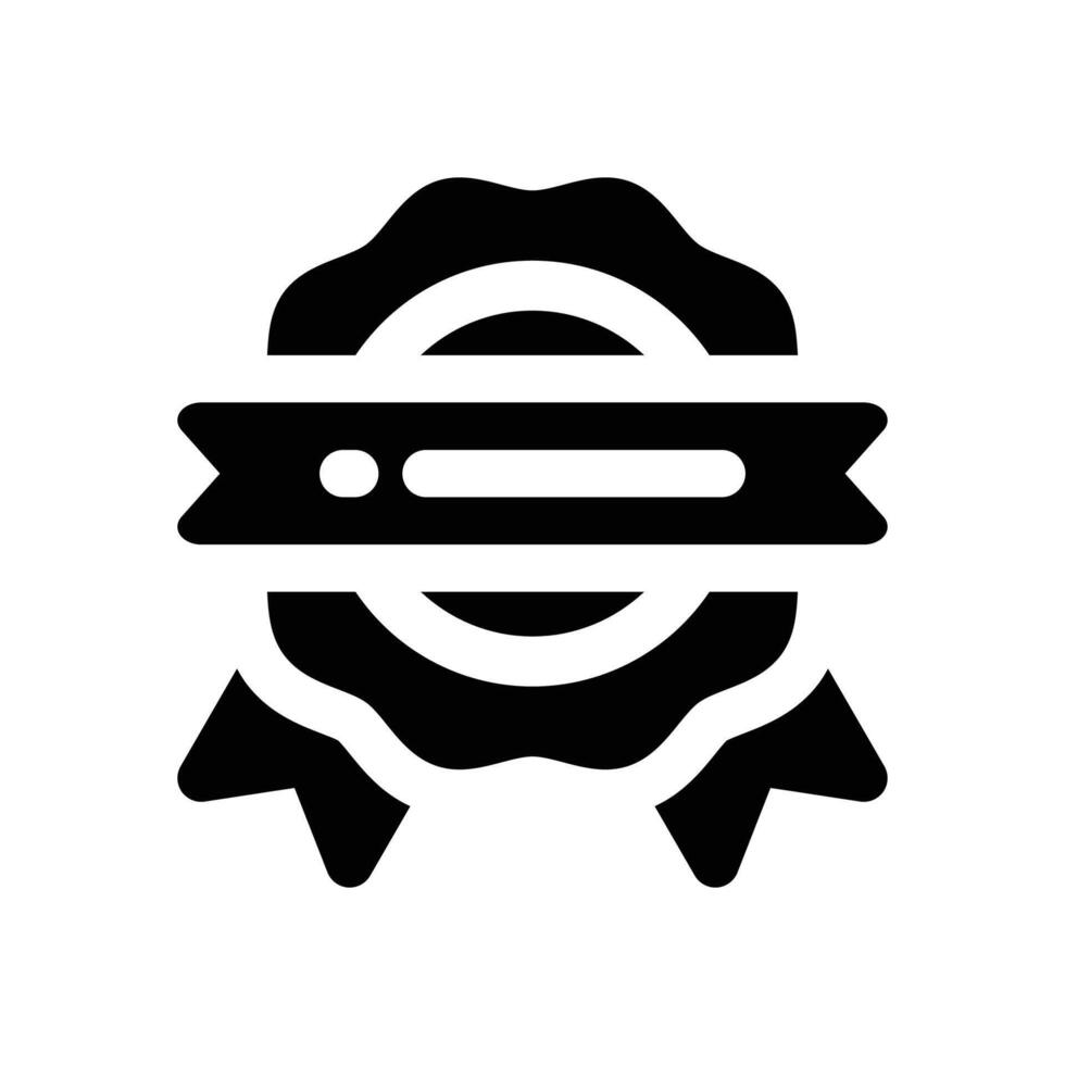 certified stamp glyph icon. Strong and solid icon for websites and mobile apps. vector