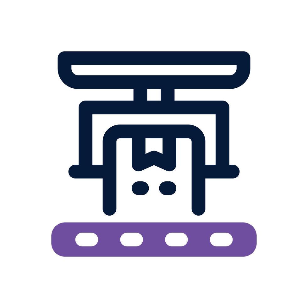 conveyor belt dual tone icon. Sleek and modern icon for websites and mobile apps. vector