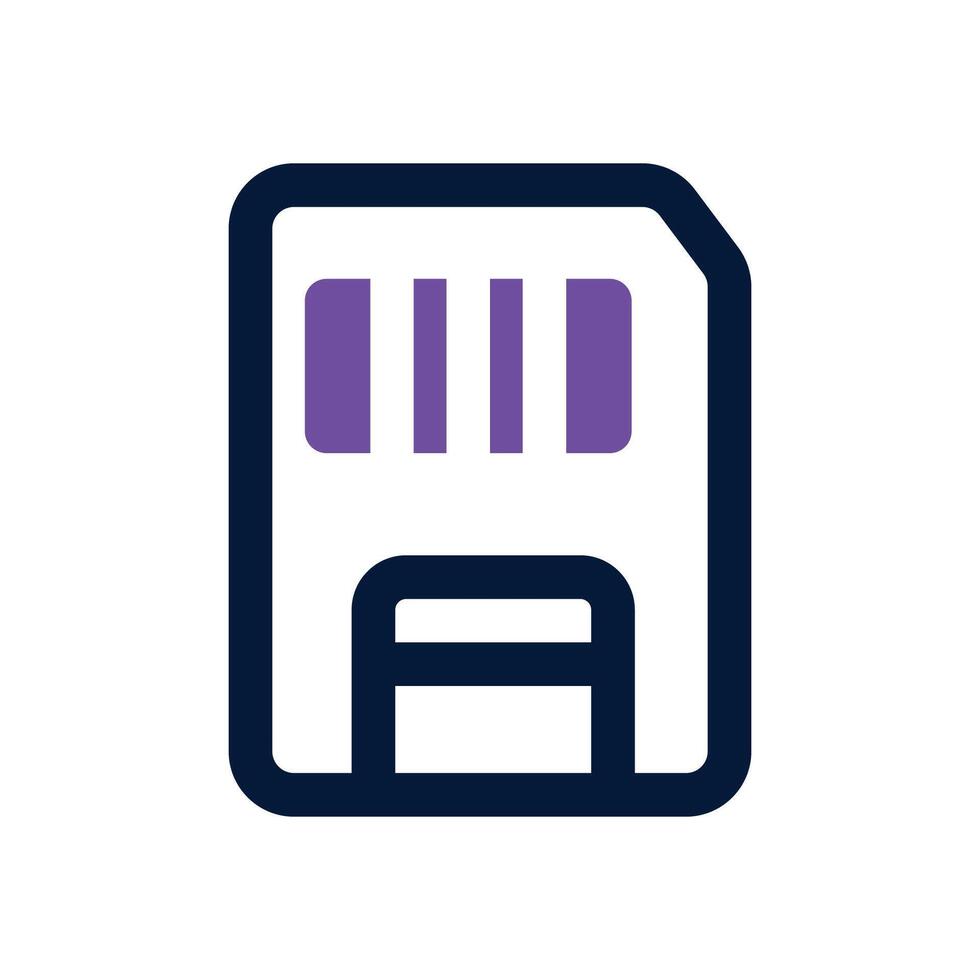 memory card dual tone icon. Sleek and modern icon for websites and mobile apps. vector