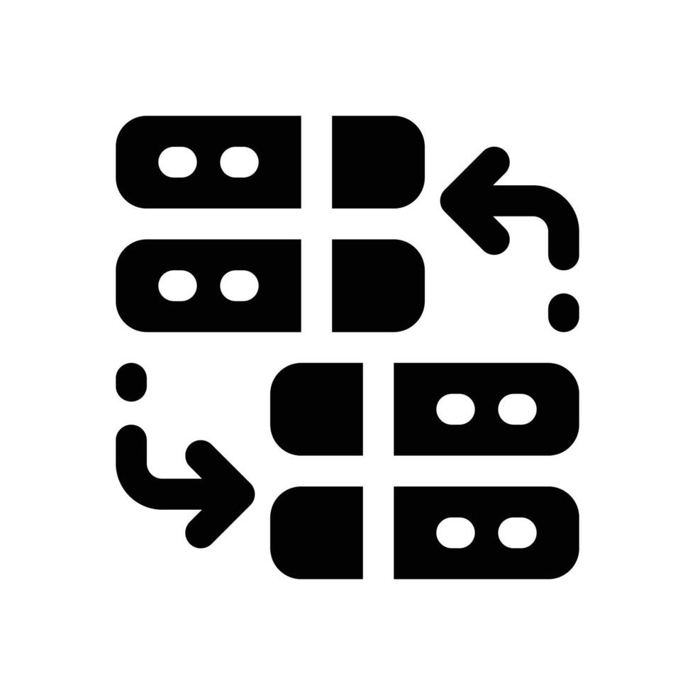 transfer data glyph icon. Strong and solid icon for websites and mobile apps. vector