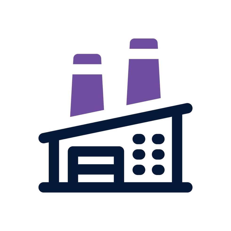 factory dual tone icon. Sleek and modern icon for websites and mobile apps. vector