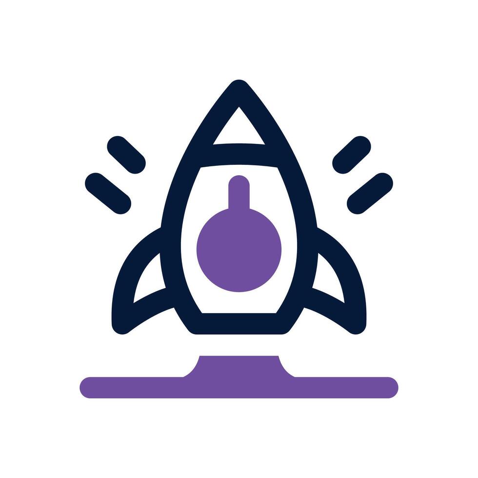 lauch rocket dual tone icon. Sleek and modern icon for websites and mobile apps. vector