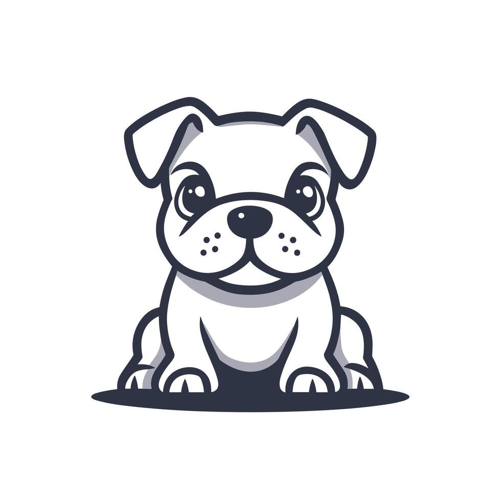 Flat Of Bulldog Illustration for Branding vector