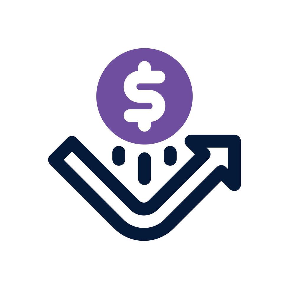 bounce back dual tone icon. Sleek and modern icon for websites and mobile apps. vector