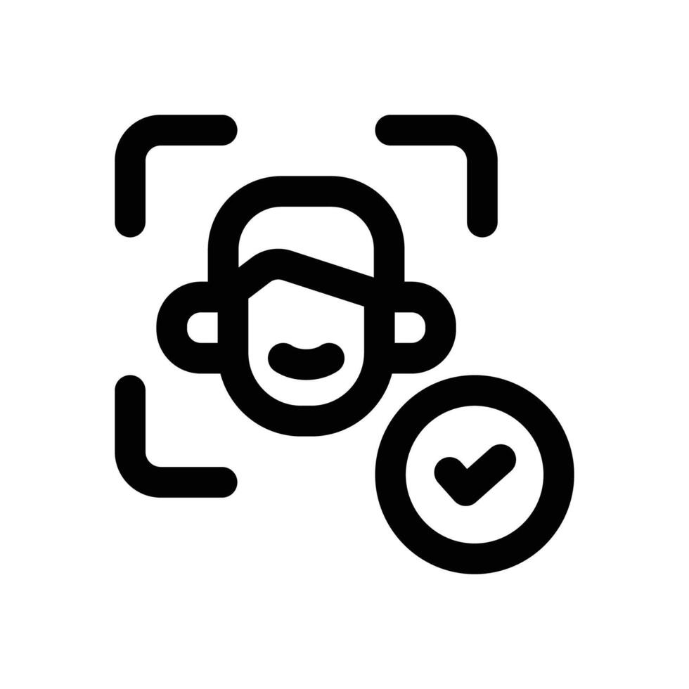 face recognition line icon. Clean and minimalist icon for websites, mobile apps, presentations, and logos. Fully scalable and customizable for any project. vector