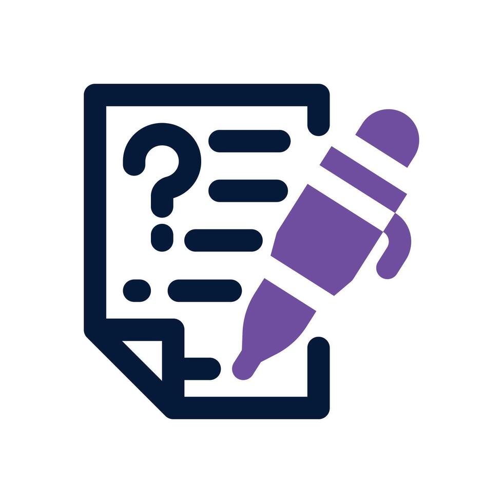 questionnaire dual tone icon. Sleek and modern icon for websites and mobile apps. vector