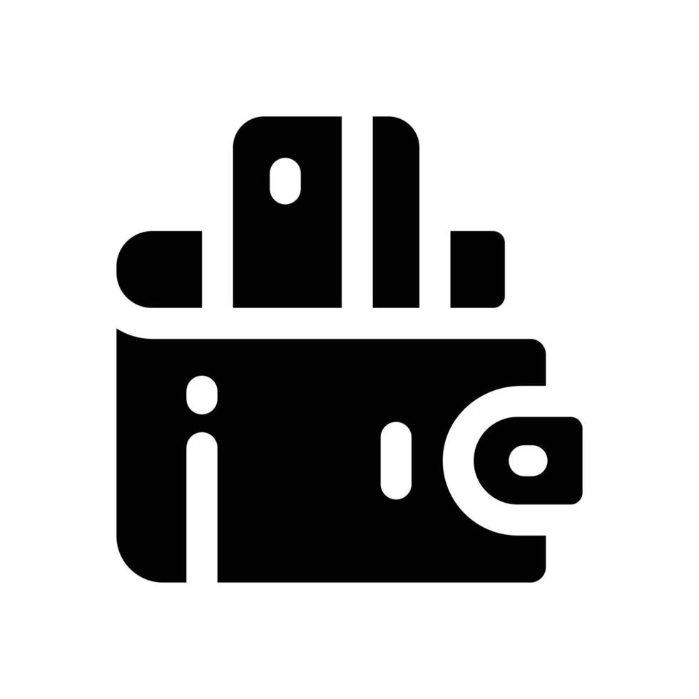 wallet glyph icon. Strong and solid icon for websites and mobile apps. vector