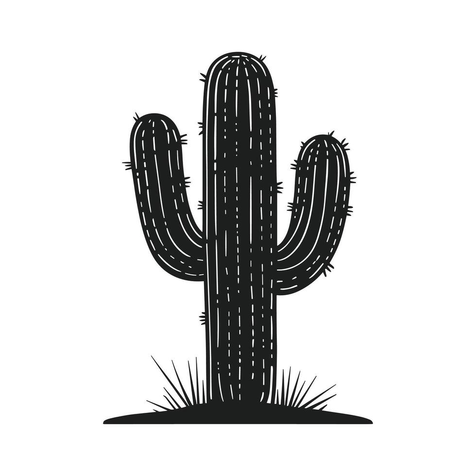 Elegant Of Cactus Illustration with Clean Style vector