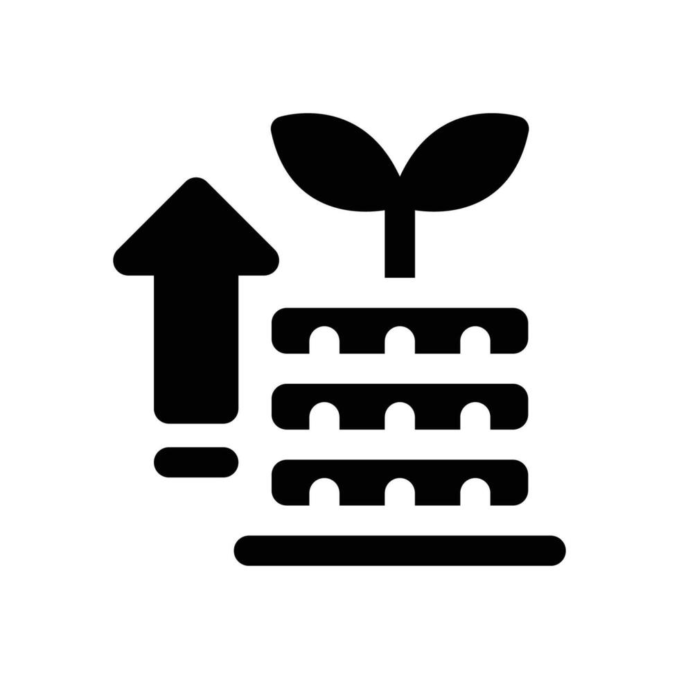 growth glyph icon. Strong and solid icon for websites and mobile apps. vector
