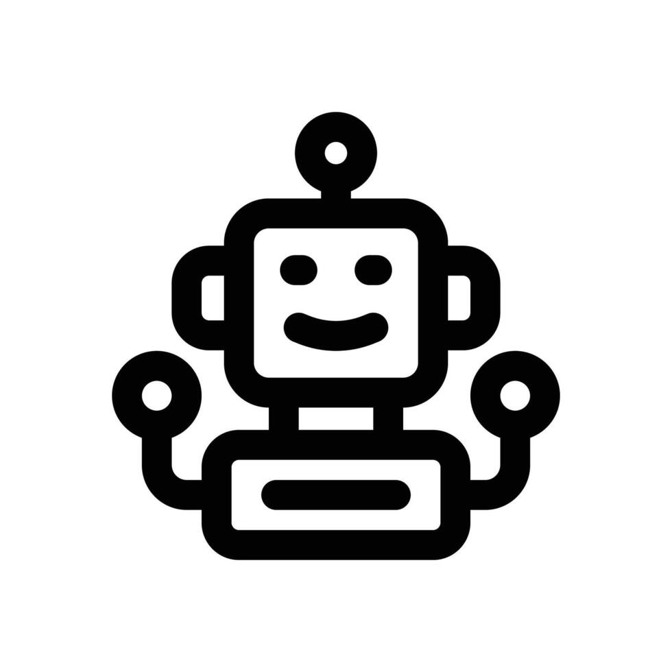 robot analysis line icon. Clean and minimalist icon for websites and mobile apps. vector