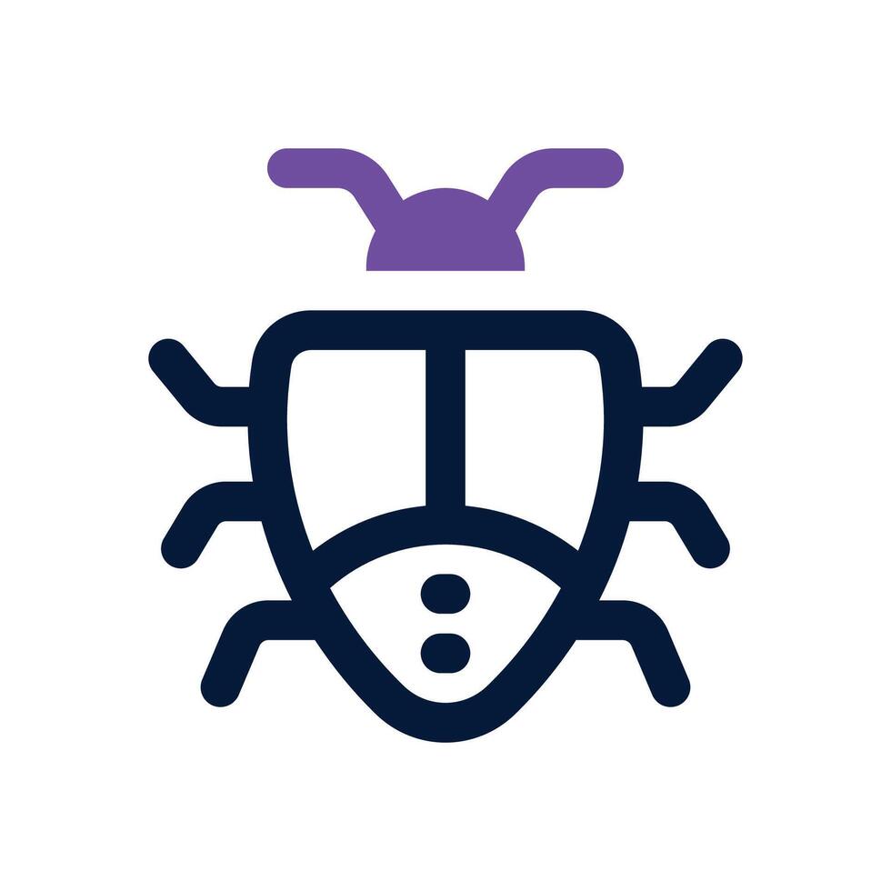 bug dual tone icon. Sleek and modern icon for websites and mobile apps. vector
