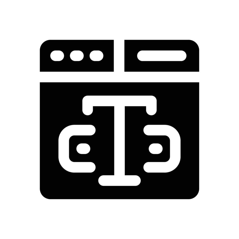 text edit glyph icon. Strong and solid icon for websites and mobile apps. vector