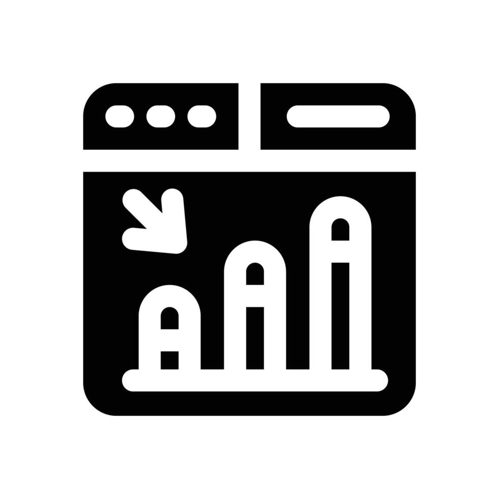 website traffic glyph icon. Strong and solid icon for websites and mobile apps. vector