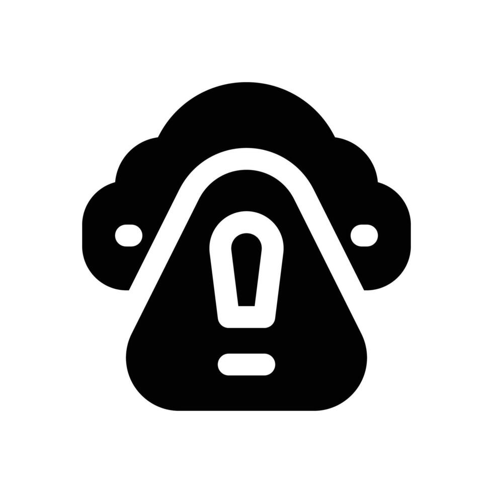 cloud alert glyph icon. Strong and solid icon for websites and mobile apps. vector